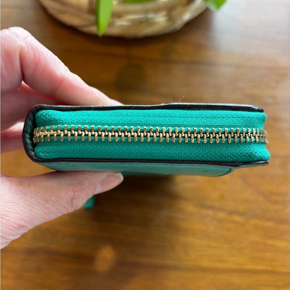 Kate Spade Teal Embossed Leather Wallet - Picture 7 of 11